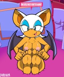 1girls bed darkdpx3 feet feet_focus female foot_fetish nude rouge_the_bat solo sonic_(series) tagme