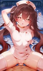 ai_generated genshin_impact hoyoverse hu_tao_(genshin_impact) petite pussy sex uncensored vaginal_penetration