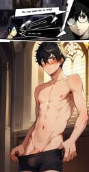 ai_generated akira_kurusu almost_naked anime atlus flaccid grower_not_a_shower long_penis no_pubes pelvic_bone pelvic_lines pelvis penis persona_5 posing shaft_bulges slowly_growing_genitals teasing_balls teasing_penis twink underwear_bulge underwear_only underwear_pulled_down yusuke_kitagawa