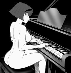 1girls ass breasts female nude piano r._dorothy_wayneright sitting tagme the_big_o walkingdeadmann