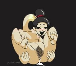 4inkuniverse after_sex areola asian_mythology black_background black_hair black_sclera blush bodily_fluids breasts cum cum_in_pussy cum_inside east_asian_mythology feet female genital_fluids hair hi_res humanoid japanese_mythology leaking_cum long_legs mythology nave nipples not_furry nude open_mouth open_smile pale_skin pink_areola pink_nipples pubes roblox rokurokubi short_hair simple_background small_breasts smile solo takane_(the_mimic) the_mimic_(roblox) thick_thighs wide_hips yellow_eyes yokai