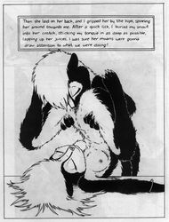 absurd_res anthro black_and_white breasts comic duo female hi_res james_m_hardiman licking mammal monochrome nicole_(jmh) nipples nude onyx_(jmh) pussy sex skunk tongue tongue_out traditional_media_(artwork) yuri