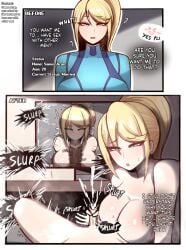 before_and_after cuckold cuckold_orgasm cuckolding dark-skinned_male dark_skin dialogue handjob kinkylingky netorare netorase ntr penis_size_difference samus_aran small_penis teasing_cuck_with_tv two-finger_handjob