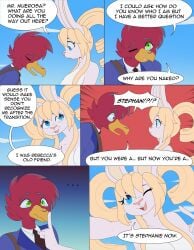 1boy 1girls apinkgrape avian breasts female furry male neko-eclipse17 nude stephanie_glamor tagme trans_woman