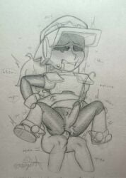 brawl_stars cum cum_inside jackys_dick lawrie_(brawl_stars) oc pencil_(artwork) robot robot_boy selfship sex sketch uncolored yaoi