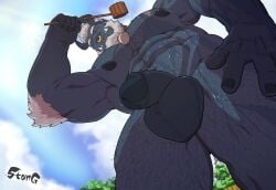 2024 abdominal_scar abs arm_tuft asian_mythology balls barazoku bathing beard beard_ponytail belly_hair biceps black_sclera blue_body blue_nipples blue_penis body_hair chest_hair chest_scar cloud demon east_asian_mythology elbow_tuft facial_hair facial_piercing fangs flaccid forearm_muscles foreskin genitals hair hairy hand_on_leg hand_on_thigh happy_trail hi_res horn horned_humanoid humanoid japanese_mythology leg_hair looking_aside low-angle_view male manly mature_male muscular muscular_legs muscular_thighs mythology navel nipples nose_piercing nose_ring nsfwshamecave nude obliques oni pecs penis piercing plant pouring_onto_self pouring_water ring_piercing scar solo standing stangart stubble teeth tree triceps tuft uncircumcised washing_self water water_droplets white_hair worm's-eye_view yellow_eyes yokai