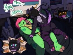 absurd_res acid_qt alligator alligatorid animal_genitalia animal_penis animal_pussy anthro areola avian bedroom big_areola bird black_body black_fur black_scalera blue_pupils blush border_collie branded canid canine canine_genitalia canine_pussy canis clothing clothing_aside collie columbid crocodilian domestic_dog duo english_text female fur genitals green_areola green_body green_scales hair herding_dog hi_res hititecstasy hybrid interrobang kellidile_(hititecstasy) knee_on_pussy legwear lgbt_pride male male/female mammal nude overweight overweight_female pastoral_dog pawpads penis pigeon pink_hair plushie pride_colors pupils purple_body purple_fur pussy reptile scales scalie sex sex_toy sheepdog sleep_bubble sleep_molestation sleep_sex sleep_talking sleeping stitch_(sewing) text thigh_highs transgender_pride_colors underwear underwear_aside vibrator