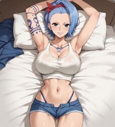 ai_generated blue_hair nojiko one_piece red_ribbon tagme
