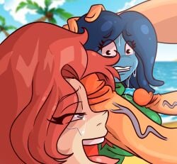 2boys 2d 2girls big_breasts big_penis chelsea_(ruby_gillman) horny kissing laccerart long_hair male/female monster_girl penis ruby_gillman ruby_gillman,_teenage_kraken tagme