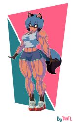 abs biceps brand_new_animal breasts female furry matl michiru_kagemori muscles muscular muscular_arms muscular_female muscular_legs muscular_thighs pecs