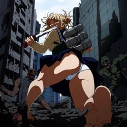 ai_generated barefoot blonde_hair feet foot_fetish gore himiko_toga toga_himiko zombie_apocalypse zombies