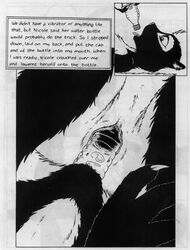 absurd_res anthro black_and_white bottle comic cunnilingus duo female fur hi_res james_m_hardiman mammal meesy monochrome nicole_(jmh) nude onyx_(jmh) oral pussy sex skunk traditional_media_(artwork) vaginal_penetration yuri