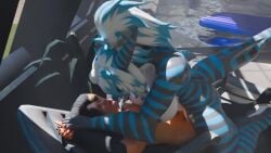1boy 1girls 3d 3d_animation anthro anthro_female anthro_on_human anthro_penetrated big_ass big_breasts breasts choking female femboy femboy_on_female furry furry_female luxuryart nika_sharkeh pool shark shark_tail size_difference tagme vaginal_penetration video white_body