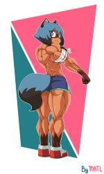 ass back_muscles back_view biceps brand_new_animal female matl michiru_kagemori muscles muscular muscular_arms muscular_female muscular_legs muscular_thighs pecs