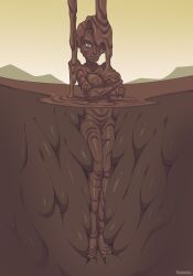 1girls alternate_version_available asajj_ventress breasts cajarito clone_wars completely_covered_in_mud covered_in_mud female female_only mud muddy naked nipples nude quicksand sinking solo star_wars
