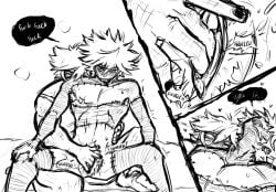 breath_cloud close-up cuntboy dabi dialogue fingering fingering_pussy fingers gay gecko hairy_pussy head_thrown_back human intersex legs_apart legs_up lizard male male/male muscles my_hero_academia piercing scalie schpeenor shuichi_iguchi sketch spinner_(my_hero_academia) teeth_clenched text text_bubble touya_todoroki trans_man transmasc twink twitching yaoi