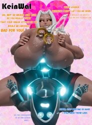 1boy 1femboy 1girls 3d 3d_(artwork) @_@ black_sclera blender coffeewarka_(kein_wal) cum cum_on_breasts dark-skinned_female dark_skin ejaculation english_text enormous_breasts gigantic_breasts gold_(character) kein_wal nipple_piercing orange_eyes paizuri paizuri_on_lap robot robot_boy sharp_teeth short_hair tagme tanned_female tanned_skin thick_thighs titjob white_hair