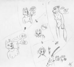 2025 absurd_res ambiguous_gender anthro black_eyes blush bodily_fluids breasts canid canine canis comic consent dialogue directional_arrow duo english_text explicitly_stated_consent female female/ambiguous feral fluffy fluffy_nipples fluffy_tail gesture graphite_(artwork) greyscale hand_gesture hand_on_head hatching_(art) heart_symbol hesitant hi_res just_w love mammal midriff monochrome mouse murid murine narrowed_eyes navel nervous nude nude_female numbered_sequence open_mouth pictoral_speech_bubble pointing pointy_ears prick_ears pubes rodent rope shaded shaking signature simple_background smile speech_bubble squint surprised sweat sweatdrop tail text thinking traditional_media_(artwork) trembling vore willing_prey wolf