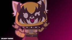 2022 absurd_res accurate_art_style aggretsuko ailurid alpha_channel alternate_version_at_source alternate_version_available alternative_fashion anthro artstyle_imitation belt bottomwear breasts brown_body clothed clothing collar digital_media_(artwork) female female_only hi_res looking_at_viewer mammal nipples one_eye_closed open_mouth partially_clothed pink_nipples punk red_panda retsuko sanrio simple_background skirt smile solo solo_female spiked_collar spikes style_emulation tail topless transparent_background white_eyes wink zachsart