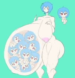big_breasts breasts female hyper_pregnancy neon_genesis_evangelion nude rei_ayanami tasteofchoklit thick_thighs vore x-ray