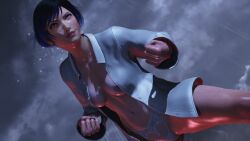 breasts female half_naked posing reina_mishima tekken