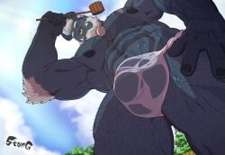 2024 abdominal_scar abs arm_tuft asian_clothing asian_mythology balls_outline barazoku bathing beard beard_ponytail belly_hair biceps black_sclera blue_body blue_nipples body_hair bulge chest_hair chest_scar clothed clothing cloud demon detailed_bulge east_asian_clothing east_asian_mythology elbow_tuft facial_hair facial_piercing fangs forearm_muscles fundoshi fundoshi_only genital_outline hair hairy hand_on_leg hand_on_thigh happy_trail hi_res horn horned_humanoid humanoid japanese_clothing japanese_mythology leg_hair looking_aside low-angle_view male manly mature_male muscular muscular_legs muscular_thighs mythology navel nipples nose_piercing nose_ring nsfwshamecave obliques oni pecs penis_outline piercing plant pouring_onto_self pouring_water ring_piercing scar solo standing stangart stubble teeth topless translucent translucent_clothing translucent_fundoshi translucent_underwear tree triceps tuft underwear underwear_only washing_self water water_droplets wet wet_clothing white_hair worm's-eye_view yellow_eyes yokai