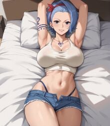 ai_generated blue_hair nojiko one_piece red_ribbon tagme