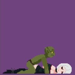 2d 2d_(artwork) 2d_animation animated big_ass big_breasts black_dress cum cum_in_pussy cum_in_pussy cum_inside ejaculation ejaculation_while_penetrated from_behind game_cg goblin goblin_male hentai_game impregnation_risk laying_on_stomach lingerie long_boots nubeedev pixel_(artwork) pixel_animation pixel_art rape red_eyes risky_sex tagme tied_hands tied_legs tied_up vampire's_knight video white_hair