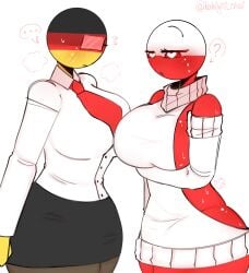 ... 2d 2girls ? artist_name artist_signature ass_bigger_than_head bare_shoulders big_breasts black_skirt breasts business_suit business_woman countryhumans countryhumans_girl curvaceous curvy curvy_female edit female germany_(countryhumans) glasses heart_eyes horny horny_female huge_ass huge_breasts kak0yt0_chel_edit kak0yt0_chel_style poland_(countryhumans) skirt slender_body