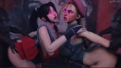 3d asian ass blonde_hair brainwashing breasts brown_hair cammy_white femsub huge_ass huge_breasts hypnosis japanese_female king_of_fighters mai_shiranui maledom mind_control multiple_subs muscle_girl pink_eyes street_fighter