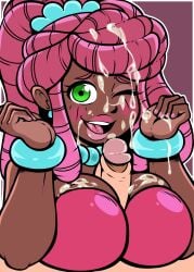 1boy 1girls 2025 breasts clothed_sex commission cum_on_breasts cum_on_face dark-skinned_female dark_skin digital_media_(artwork) female green_eyes humanized male mommy_long_legs one_eye_closed paizuri paizuri_under_clothes partial_male penis penis_between_breasts pink_hair poppy_playtime straight titfuck_under_clothes titjob yungcreateart