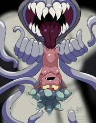 1boy 1girls cunnilingus disney disney_channel female humanoid kikimora_(the_owl_house) maghost pleasure_face shortstack smaller_female the_owl_house tongue tongue_in_pussy warden_wrath
