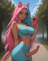 1futa 1futanari ai_generated ass balls big_ass big_breasts big_butt big_hips big_penis blue_eyes blue_hair breasts cat_ears cat_girl cat_tail catgirl cleavage dick dickgirl eyebrows eyelashes feline futa_only futanari grin grinning grinning_at_viewer hair hands-free huge_cock indoors intersex koneko_dolls lips long_hair looking_at_viewer makeup narrow_waist narrowed_eyes nose penis pink_hair seducing seductive seductive_eyes seductive_gaze seductive_look seductive_mouth seductive_pose seductive_smile smile smile_at_viewer smiley_face smooth_balls smooth_penis smooth_skin solo solo_dickgirl solo_focus solo_futa solo_futanari sports_bra sports_shorts sportswear tank_top testicles tight_clothes tight_clothing tight_fit two-tone_hair two_tone_hair velonix yoga yoga_pants