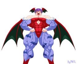 1female abs biceps breasts capcom darkstalkers female female_focus female_only human human_female human_only hyper hyper_muscles light-skinned_female light_skin lilith_aensland matl muscles muscular muscular_arms muscular_female muscular_legs muscular_thighs pecs small_breasts solo solo_female succubus