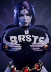 breast_drop breast_hold dc dc_comics gif leotard purple_hair raven_(dc) scrag_boy scraggy_(artist) tagme teen_titans