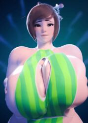 1girls 3d_animation animated animated_gif big_breasts bouncing_breasts breasts female female_only gif looking_at_viewer mei_(overwatch) overwatch overwatch_2 scrag_boy scraggy_(artist) sling_bikini solo solo_female tagme vertical_video