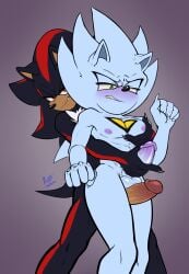 abs absurd_res anthro aoibeast areola athletic athletic_anthro athletic_male balls black_body black_fur blush canon_x_oc digital_media_(artwork) duo erection eulipotyphlan fan_character fingers fur genitals green_eyes hair hand_on_penis handjob hedgehog hi_res humanoid_genitalia humanoid_penis male male/male mammal nazo_(sonic) nipples pec_grab pecs penile penis sega sex shadow_the_hedgehog simple_background smile sonic_the_hedgehog_(series) standing tail thigh_sex vein veiny_penis