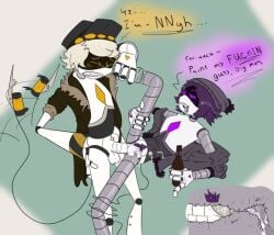 2boys male male_only missionary murder_drones n_(murder_drones) nuzi on_model robot robot_boy rule_63 submissive_male talking uzi_(murder_drones)