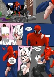 2d big_ass_(female) big_breasts black_cat_(marvel) blush breasts cock_shock felicia_hardy marvel marvel_comics paizuri peter_parker ripped_clothing spider-man spider-man_(series) venomarts00 white_tiger_(marvel) zstorys22