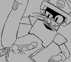 adventure_time blowjob brawl_stars cartoon_network cum cum_inside deleted_image discord finn_the_human larry_(brawl_stars) male_only monochrome multiple_boys multiple_penises nmrsmari penis robot robot_boy sex supercell tiktok yaoi