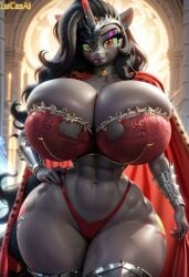 1girls ai_generated anthro anthro_female anthro_only big_ass big_breasts black_hair breasts cape clothed hair hasbro hi_res horn hourglass_figure huge_ass huge_breasts king_sombra_(mlp) lingerie looking_at_viewer lucasai massive_ass massive_breasts mtf_crossgender my_little_pony my_little_pony_friendship_is_magic queen_umbra_(mlp) red_eyes rule_63 smile smirk smirking smirking_at_viewer solo solo_female solo_focus thick_thighs thigh_highs thighs unicorn_horn villainess