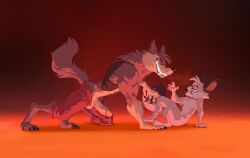 absurd_res anthro canid canine canis dominant duo erection fox gay genitals greko_the_cat hank_howell_(piti_yindee) hi_res korichi_(character) male mammal nude penis size_difference wolf