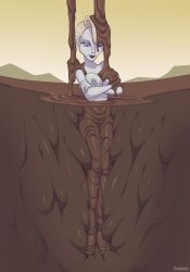 1girls alternate_version_available asajj_ventress breasts cajarito clone_wars female female_only mud muddy naked nipples nude quicksand sinking solo star_wars
