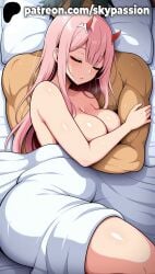 1boy 1girls 2025 ai_assisted ai_generated anime artist_name ass big_ass big_butt blanket booty breasts bubble_ass bubble_butt bust buttocks chest closed_eyes curvy_ass curvy_butt darling_in_the_franxx eyebrows_visible_through_hair female firm_ass hi_res high_quality high_resolution highres horns hug hugging juicy_ass juicy_butt large_ass long_hair lying nude patreon patreon_username perfect_ass pillow pink_hair plump_ass red_horns round_ass sexy_ass skypassion sleeping stable_diffusion straight tight_ass voluptuous_ass watermark zero_two_(darling_in_the_franxx)