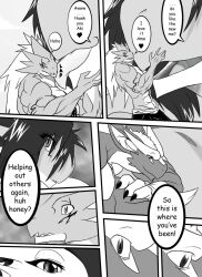 2boys abs amelia(ryuakira) big_breasts breasts dnapalmhead dnapalmhead(character) dragon female huge_breasts hyper_breasts large_breasts male muscles muscular muscular_male ryuakira(character)