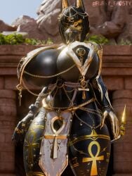 1girls 3d anubis anubis_(bom39) big_breasts breasts female furry_ghosty huge_breasts thick_thighs