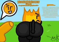 angry angry_expression angry_face ass backsack balls ballsack battle_for_bfb battle_for_bfdi battle_for_dream_island bet betting bfb bfdi big_ass big_dick coiny dick firey_(bfdi) gay i_suppose_its_mark imminent_twerking male marklimarko object_shows penis twerking