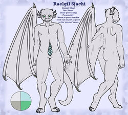 1boy ass blueroses claws cuntboy cuntboy_focus cuntboy_only cuntboy_sans_balls draconic dragon herm hermaphrodite intersex kobold male male_focus male_only maleherm model_sheet multi_genitalia muscular penis presenting pussy raelgil_sjachi scalie short slit solo solo_focus text warrior wings