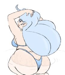 artist_request ass bbw big_ass bikini fat female melony_(pokemon) milf pokemon pokemon_swsh pool source_request swimsuit tagme