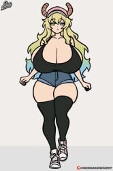 1girls animated artist_name bouncing_breasts breasts breasts_bigger_than_head busty cleavage dragon_horns female female_only full_body gigantic_breasts gradient_hair green_hair heterochromia huge_breasts kobayashi-san_chi_no_maidragon light-skinned_female light_skin longer_than_10_seconds loop quetzalcoatl_(dragon_maid) shoes shorter_than_30_seconds shorts sneakers solo srbready tagme thick_thighs thighhighs vertical_video video voluptuous walking white_background